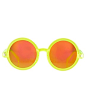 荧光橘黄色嬉皮复古圆形亚光镜框太阳墨镜