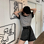 林珊珊 腰带牛仔短裤女高腰时尚2019夏季新款a字薄显瘦休闲裤子-淘宝网
