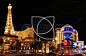 Las Vegas, Nevada - March 4, Las Vegas Paris and Bellagio Hotel Casino panorama over lake with Eiffel Tower on strip, March 4, 2010 in Las Vegas, Nevada.