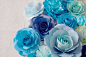 blue • beige : blue & beige roses