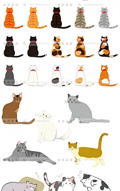 卡通可爱小猫咪喵星人宠物插画广告海报AI矢量平面包装设计素材图