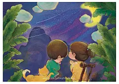 与南京1912合作的16年新年台历插画商业插画猫屋Becky  原创作品-6中国风插画水彩国潮壁纸@奥美Linda