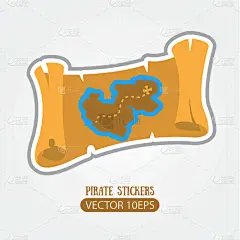 矢量,海盗,标签,岛,百宝箱,化妆舞会服,掩埋的,符号,图像