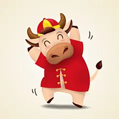 Premium Vector | Happy chinese new year  ox zodiac. cute cow character in red costume.