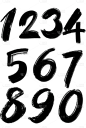 中国风中式罗马数字毛笔字书法元素素材