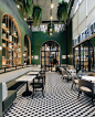 咖啡店X 画廊Celapot Café x Gallery 泰国 咖啡店 画廊 绿色 拱形 格栅 复古 马赛克 logo设计 vi设计 空间设计