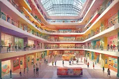 未来科技·商场插画图片