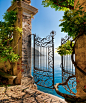 Amazing Snaps: Gate entry onto Lake Como, Italy. wrought iron-------- please follow / dont know where this is, but I wanna go
