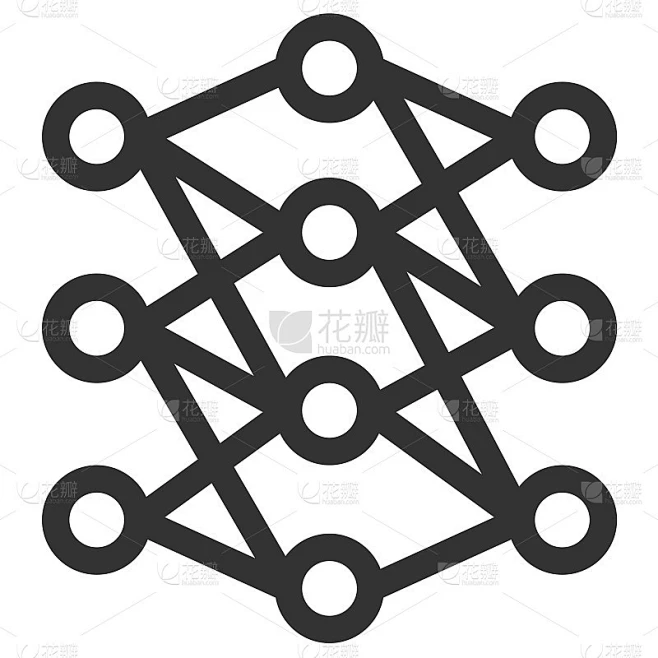 神经网络图标。人工智能的概念。向量素材-花瓣网