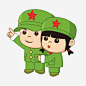 卡通_新图网 https://ixintu.com 军装 卡通小孩 穿军装的小孩