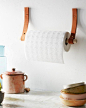 DIY Leather Paper Towel Holder - add a bit of rustic charm to your kitchen: 