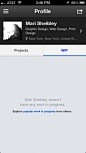 Behance iPhone empty data sets screenshot