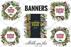 手绘蜂蜜香料植物花边草本唯美边框EPS矢量图海报设计素材-淘宝网