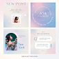 Free PSD gradient fashion instagram post set premium psd