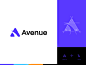 avenue logo a typography branding logo blue minimal graphic design color vector design