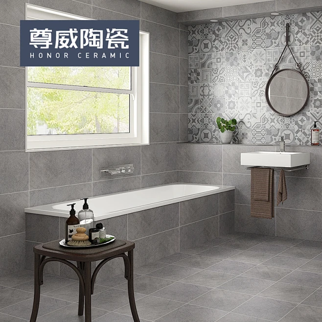 水泥砖灰色卫生间瓷砖厨房墙砖阳台地砖厕所防滑地板砖300x600-淘宝网-花瓣网