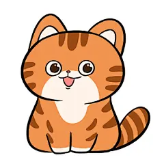 猫 卡通 可爱 橘猫 贴纸 素材高清模板免费下载-趣麦麦图