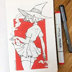 看完这组插画，你一定会彻底爱上马克笔！_女孩 : 可爱的、调皮的、冷艳的 简洁而又清新的画风让人非常的喜爱 爽朗的笑声，无畏的勇气 她很喜欢玩转马克笔的感觉 她的画的每一个女孩脸上都有一对可爱的红晕 红的火爆，绿的文静 …