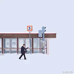 &lt;鄂霍次克的风&gt;II 再一次拜访依然遇上暴风雪，被困在网走一整天，和流冰还是没有缘分，时隔两年延续了之前的插画风，这是个大概会继续拍下去的项目~系列一的戳——&gt; O-树小喵- ​​​​