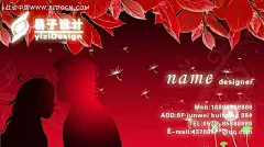 红色婚庆名片正面psd设计模板PSD|PSD分层素材|枫叶素材|个人名片|公司名片|婚庆名片|卡通人物素材|名片模板|名片模版|名片设计|名片设计模板|名片正面|企业名片|树叶素材|喜庆名片