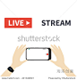 Video streaming on smartphone. Watch online videos poster suitable for infographics, presentation or advertising. Vector illustration.