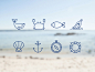 Sea icon set - 1