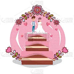 婚礼,式样,动画片,贺卡,蜜月,华丽的,事件,请柬,周年纪念,问候