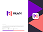 Hide'N app ux ui web growth arrow branding logomark icon minimal illustration identity mark symbol logo letter n logo n h logo h