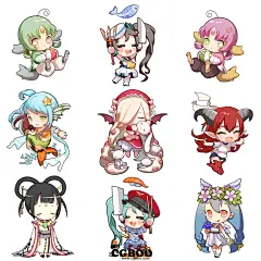 【原画资源】超萌两头身Q版【女神战争】人物设定全套原画资源CG帮美术资源网 -