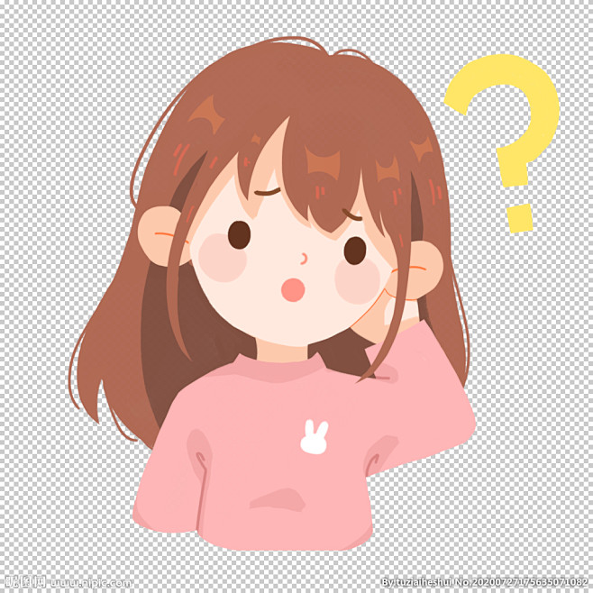 女孩人物疑问海报素材