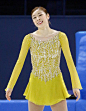 SOCHI Russia Vancouver Games gold medalist Kim Yu Na of South Korea smiles after performing in the women's short program of the figure skating...