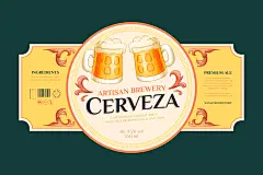 国外手绘酿酒厂啤酒洋酒饮品标签贴纸包装插画版式ai矢量设计素材-淘宝网