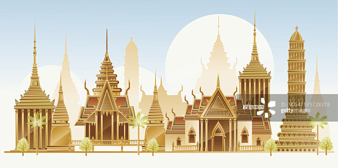 泰国,建筑,传统,矢量,式样正版图片素材