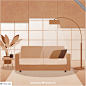 Monochromatic modern living room Vector | Free Download