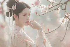 婀娜多姿桂花旗袍美女人物肖像摄影图片