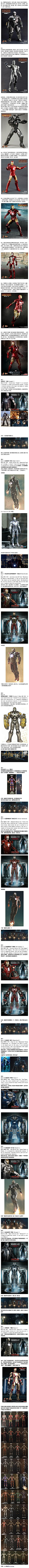 【钢铁侠战甲整理（包含大部分MK1-42)】整一套等身高的钢铁侠模型摆家里是我的人生终极目标之一！帅到爆！[酷]