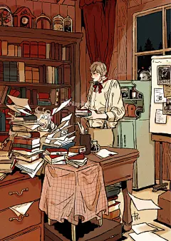 No.365 #本土插画师推荐# 来自@Pilzpilzchen  的插画作品，在黄昏里目送 ​​​​