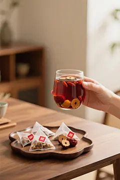 桂圆红枣红糖姜茶摄影图