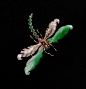 蜻蜓胸针 翡翠 红宝石 蓝宝石 钻石 珐琅