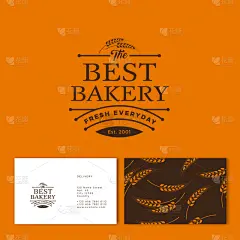 面包店,品牌名称,式样,身份,名片,商务,精神振作,清新,蛋糕,设计