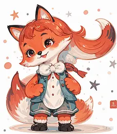 手绘狐狸小美女 (2)
