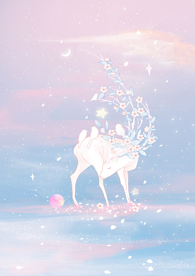 鹿鸣_点意__插画师作品_涂鸦王国gra...
