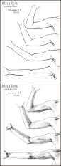 一组手臂的素材图，人体素描手臂的画法教程（解剖学原理）戳 O网页链接  #绘画素材# #人体结构# #绘画教程# ​​​​