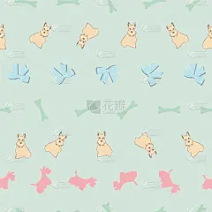 式样,苏格兰粗毛猎狐犬,可爱的,华丽的,梗犬,狗,哺乳纲,收集,重复,复古