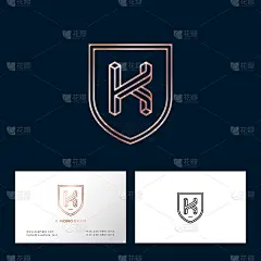 纹章上不可能出现的字母K。字母B由细线组成。的名片。