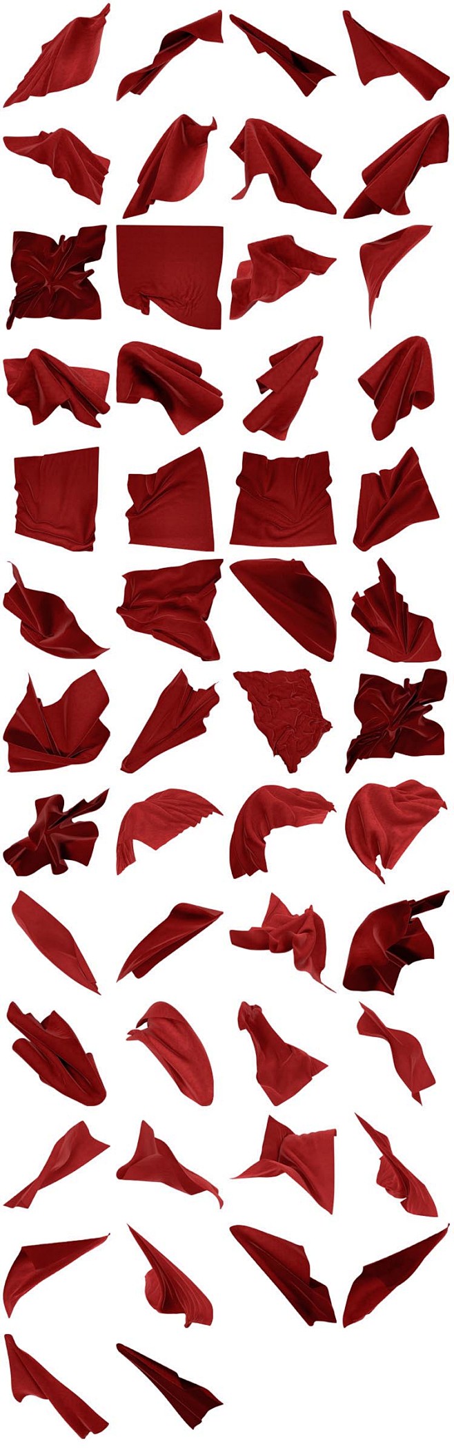 红色面料绸带布料礼服飘纱飞纱创意合成素材...
