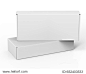 two blank 3d rendering roll end tuck top boxes, isolated white background