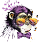 卡通黑猩猩插图，macdown高清图片素材，图片，素材，图片设计，插画，插画设计，艺术，创意图片素材，猫，萌宠图片素材，高清图片，萌宠油画图