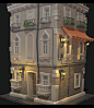 Building , Anthony Trujillo : Here is a hi poly stylized building kit I'm working on.  Plan to make a few more doors and windows and make a full scene with them.  Bricks and roof tiles are using a tileable normal map.  This is one of many variations I wil