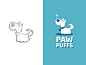 爪子粉扑铅笔素描猫食漫画人物有趣的宠物狗品牌插图卡通矢量设计动物吉祥物徽标